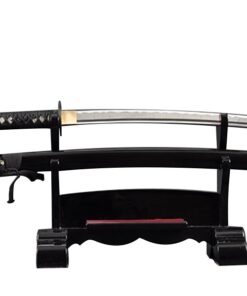 Handmade Sword - Aluminium Alloy Unsharpened Iaido Training Katana/Wakizashi Sword, Handmade, Full Tang, Black Scabbard (Musashi Wakizashi) 10 51UrqBcakwL