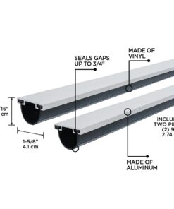 M-D Building Products 87668 18-Feet Universal Aluminum and Rubber Garage Door Bottom, Black 39 51Uslu MML