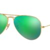Ray-Ban Rb3025 Classic Polarized Aviator Sunglasses Matte Gold/Polarized Green Mirror 58 Millimeters 37 51UuxGev3PL