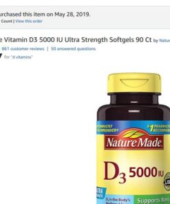 Nature Made Extra Strength Vitamin D3 5000 IU (125 mcg), Dietary Supplement for Bone, Teeth, Muscle and Immune Health Support, 90 Softgels, 90 Day Supply 90 Count 30 51V 9MD2KrL
