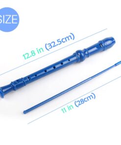 Mr.Power Soprano Recorder German Style C Key 8 Holes Easy Instrument for Beginners School Student Home Entertainment (Blue) Plastic, 3-piece detachable Blue 12 51V2s0mWIlS