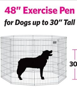 MidWest Homes for Pets Foldable Metal Dog Exercise Pen / Pet Playpen, Black w/ door, 24'W x 48'H, 1-Year Manufacturer's Warranty 48" H 30 51V4kUgQQoL