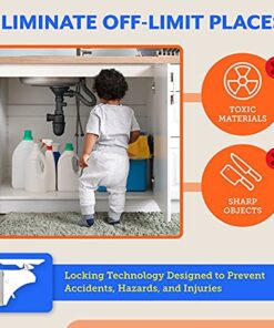 Eco Baby Magnetic Cabinet Locks for Babies - Magnetic Baby Proofing Cabinet Locks, Child Locks for Cabinets Drawers Doors for Back to School - Easy Installation No Tools Required (12 Pack and 2 Keys) Standard 12.0 35 51V53 pZO8S