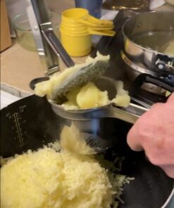 PriorityChef Large 15oz Potato Ricer, Heavy Duty Stainless Steel Potato Masher and Ricer Kitchen Tool, Press and Mash Kitchen Gadget For Perfect Mashed Potatoes - Everytime Black 36 51V6RT6S5HL