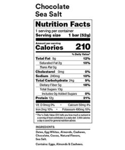 RXBAR Protein Bars, Protein Snack, Snack Bars, Chocolate Sea Salt, 22oz Box (12 Bars) 24 51VDjeHtYHL