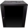 NavePoint 12U Server Rack Enclosure with Glass Door, Cooling Fan, Locks, & Removable Side Panels - 12U Wall Mount Network Cabinet 19 Inch Rack 17.7 Inches Deep