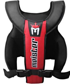 Meister Full Torso Chest Guard w/Gel Padding for MMA, Boxing & Muay Thai Black w/ White & Red Adult 9 51VKNv8gOLL
