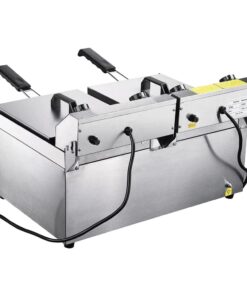 Dual Tank Stainless Steel Electric Deep Fryer w/Drain Timer Baskets Dual Tank Stainless Steel Electric Deep Fryer w/Drain Timer Baskets (20L - Dual Tank) 20L - Dual Tank 14 51VP5Lu9VYL