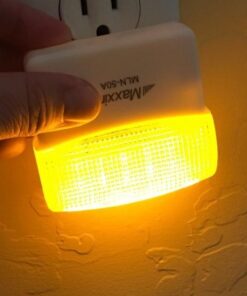 Maxxima LED Night Light with Dusk to Dawn Sensor - Featuring 25 Lumens, Plug In, Ideal for Bedrooms, Bathrooms, Basements, Hallways, and Senior Living, Amber Light - 2 Pack Amber - 2 Pack 26 51VhlbqyLL