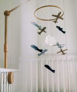 Sorrel + Fern Baby Crib Mobile (Airplanes in The Clouds) - Nursery Decoration Ceiling Mobile and Baby Shower for Boys & Girls - Grey and White Airplanes in The Clouds 25 51ViMSlFj9L