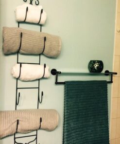 Organize It All Oil Rubbed Glass Shelf with Towel Bar, Bronze 24 51VkdxJbdRL