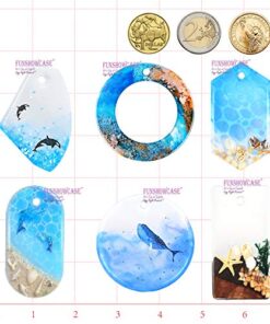 Large Cabochon Gemstone Resin Casting Silicone Mold with Hole 6-Cavity with Jewelry Making Supplies Set for Polymer Clay Crafting, Epoxy, Necklace Pendant Earrings Keychain Craft 27 51VpjQZvaML
