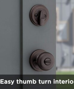Kwikset 99910-035 Juno Entry Door Knob and Single Cylinder Deadbolt Combo Pack, 3, Venetian Bronze 24 51Vwo0XIA4L
