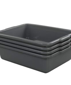 Eagrye 4-Pack Bus Tubs, Commercial Tote Box, Plastic Bus Box (13 L Capacity), Grey 13 L 15 51W3gWJv0ML