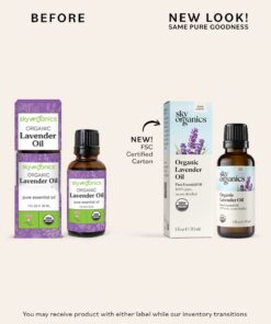Sky Organics Organic Lavender Essential Oil, 100% Pure and Cold Pressed USDA Certified Organic for Aromatherapy & DIY, 1 Fl Oz. 1 Fl Oz (Pack of 1) 25 51WAbOoYSUL 1