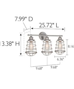 Design House 519728 Ajax 3 Light Vanity Light, Galvanized Steel Finish 31 51WJ UwbIgL