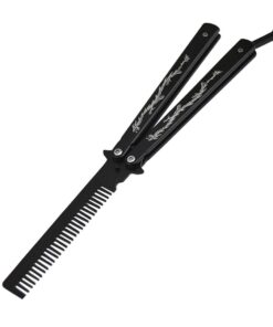 Funtuan Dragon Totem Stainless Steel Practice Butterfly Knife Trainer and Comb Knife Trainer (Black) 28 51WN2pvVOkL