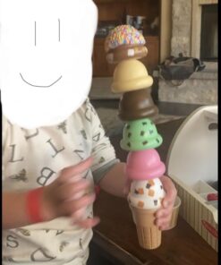 Melissa & Doug Wooden Scoop and Serve Ice Cream Counter (28 pcs) - Play Food and Accessories - Pretend Food Toys, Ice Cream Shop Toys For Kids Ages 3+ Scoop & Serve Ice Cream Counter 38 51WNs8WmZL 3