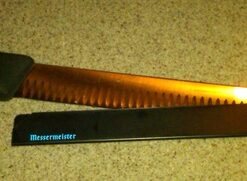 Messermeister 12” Slicer Edge-Guard, Black - Fashionable & Functional Knife Protector for Carving & Slim-Blade Knives - 2 Blade Entry Notches - 12.5” x 0.9375” 12.5” x 1.25" 18 51WSIaBBcVL