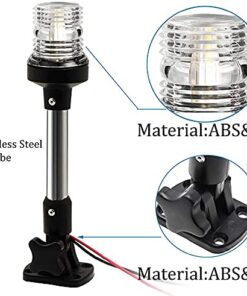 Young Marine 9 inch 3 Nautical Mile White LED Fold Down Boat Stern Light Boat Anchor Light for Pontoon and Fishing Boat Navigation Anchor Lights All Round 360° White LED 12-24V 9" Foldable 17 51WbgwOZLlL