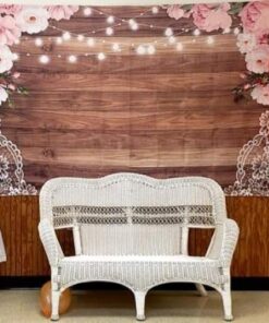 Funnytree 7X5ft Flowers Wood Lace Rustic Backdrop Wedding Floral Photography Background Wooden Board Floor Bridal Shower Baby Birthday Party Bride Banner Photo Studio 7'x5' Pink 22 51WkWFbiiL