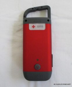Eton American Red Cross Crank-Powered Clipray Clip-On Flashlight & Smartphone Charger, Hand Crank, Cherry Red, Commitment to Preparedness Single 21 51WoDqD6qVL
