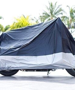 XYZCTEM All Season Black Waterproof Sun Motorcycle Cover,Fits up to 116" Motors (XXX Large & Lockholes) 116" Black & Silver 21 51WyFD5wUKL 2