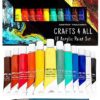 Acrylic Paint Set for Adults and Kids - 12 Pack of 12mL Paints with 3 Art Brushes, Non-Toxic Craft Paint, Halloween Pumpkin Painting Kit - Canvas, Ceramic, Rock Paint - Art Supplies 0.4 Fl Oz (Pack of 12) 15 51X051yOOtL