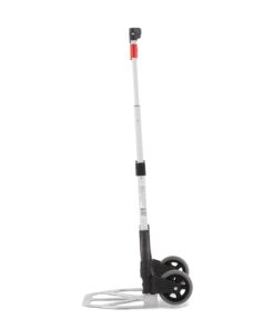 Magna Cart Personal 150 Pound Capacity Aluminum Folding Hand Truck with Telescopic Handle and Foldable Wheels for Industrial, Black and Red Black/Red 35 51X1Vk KHML