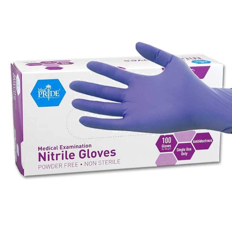 Catalog 7 MedPride Powder-Free Nitrile Exam Gloves, Large, Large (Pack of 100) Large (Pack of 100)