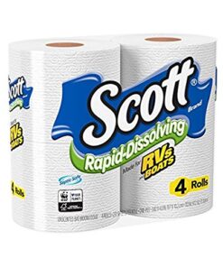 Scott Rapid-Dissolving Toilet Paper, Bath Tissue for RV & Boats , 4ct packs X 12= 48 rolls 4 Count (Pack of 12) 8 51XCi1QGvL