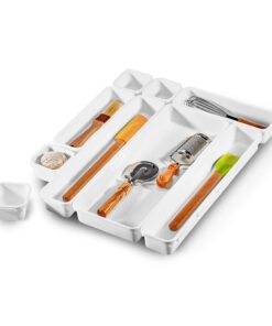 Alternative view of Madesmart 9-Piece Interlocking Bin Pack for Drawer Organization, Plastic Interlocking Junk Drawer Organizer Tray, White