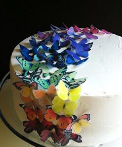 Alternative view of Edible Butterflies © - Small Assorted Raibow Collection Set of 50- Cake and Cupcake Toppers, Decoration