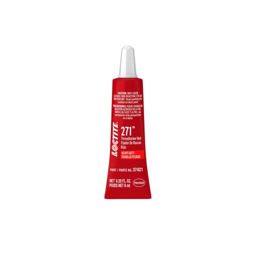 LOCTITE 271 Threadlocker for Automotive: High-Strength, High-Temp, Anaerobic, Heavy-Duty Applications, Works on all Metals | Red, 6 ml Tube (PN: 37421-487232) 6-ml