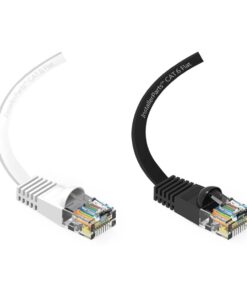 InstallerParts Ethernet Cable CAT6 Cable Flat 0.5 FT - Black - Professional Series - 10Gigabit/Sec Network/High Speed Internet Cable, 550MHZ 0.5 Feet 8 51XS5vP0hgL