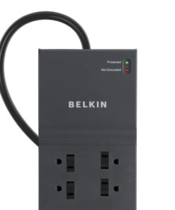 Belkin Surge Protector Power Strip - 8 AC Multiple Plug Outlet & 12 ft Heavy Duty Extension Cord - Outlet Extender - Flat Plug Power Strip - Great for Home, Office & Computer Charging - 3,550 Joules 12 feet 8-Outlet 21 51XWZ4XLX7L