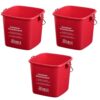 Noble Products Small Red Sanitizing Bucket - 3 Quart Cleaning Pail - Set of 3 Square Containers, Plastic 45 51XxQ86Lo4L