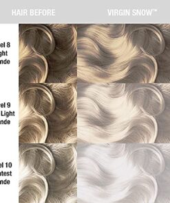 MANIC PANIC Virgin Snow Hair Toner - Classic High Voltage - Semi Permanent Blue Toner for Blonde, Bleached, Brassiness Orange Hair & Brassy Tones - Vegan, PPD & Ammonia-Free 24 51XzYS FnS 2