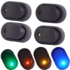 COONLINE 12V 30A Toggle Switch Rocker Switch Waterproof LED Blue Green Yellow Red Lighted 3P SPST On-Off Control for Car Truck Boat Marine Auto Motorcycle 4Pcs Colorful 31 51Y2GnyzhL