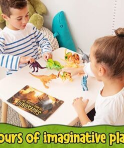 PREXTEX Dinosaur Figures for Kids 3-5+ (12 Plastic Dinosaurs Figurines with Educational Dinosaur Book) Dinosaur Toys Set for Toddlers Learning & Development (Boys & Girls) Dino Book with Dino Figures 47 51Y2OoRtXL 1