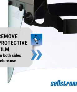 Sellstrom Advantage Series Face Shield - Clear Window with Standard Binding - Comfortable Ratcheting Headgear, ANSI Z87.1+ (S30120) 1 Count (Pack of 1) 23 51Y6xSRpYIL