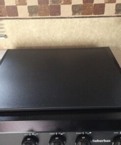 Camco Camper/RV Stove Top Cover | Features Hinged Design for Easy Access to Front Burners & Fits Most 3 or 4 Burner RV/Boat Stoves | Crafted of 20-Gauge Steel w/Powder-Coated Finish | Black (43554) 46 51Y71OzIr1L 1