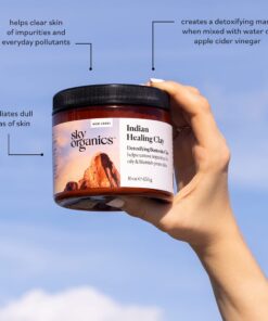 Sky Organics Indian Healing Clay with Detoxifying Bentonite Clay for Face, 100% Pure to Detoxify, Purify & Cleanse, 16 Oz. 1 Pound (Pack of 1) 31 51YAROVk3QL 2