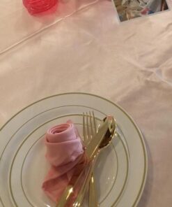 360 Piece Plastic Silverware Set – Disposable Gold Forks, Spoons, Knives – Bulk Flatware Utensil Party Supplies for Wedding, Birthday, All Occasions Metallic Gold 35 51YTSLKkQQL