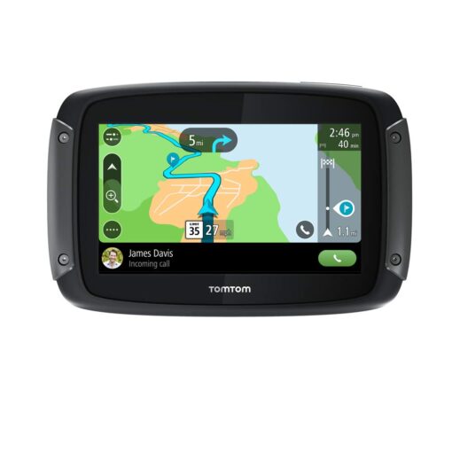 TomTom Rider 550 Motorcycle GPS Navigation Device, 4.3 Inch, with World Maps, Motorcycle Specific Winding and Hilly Roads, Updates via WiFi, Traffic and Speed Cams, Compatible with Siri and Google Now