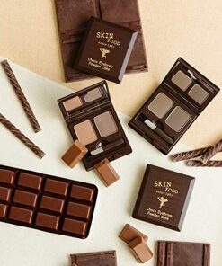 SKINFOOD Choco Eyebrow Powder Cake from Real Cacao - Eyebrow Powder Duo Palette with Minerals - Great Gifts Ideas for Women, Mom, Teacher, Officemate, Sister, Best Friend (#1 Grey Khaki Black) #1 Grey Khaki Black 13 51YtW6kTf L