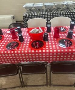 Oojami Pack of 4 Plastic Red and White Checkered Tablecloths - 4 Pack - Picnic Table Covers 54" x 108" Rectangle 31 51YwDTd oRL