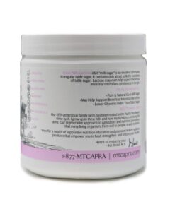 MT. CAPRA SINCE 1928 | Goat Milk Lactose Powder, Pure Milk Sugar from Goats, Boost Beneficial Gut Bacteria Lactobacillus Acidophilus in GI-Tract - 13.8 Ounces 7 51Yy1hEN5OL