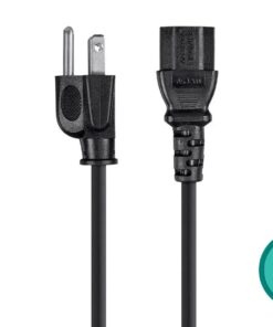 Monoprice 3-Prong Power Cord - 1 Feet - Black (6-Pack) NEMA 5-15P to IEC 60320 C13, 14AWG, 15A, Works with Most Pcs, Monitors, Scanners, and Printers 6 Pack 7 51Z0ZNbdEkL