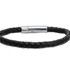 Oxford Ivy Braided Black Leather Mens Bracelet 6 mm 8 1/2 inches with Locking Stainless Steel Clasp| Leather Bracelets for Men 5 51Z4rGyFFZL